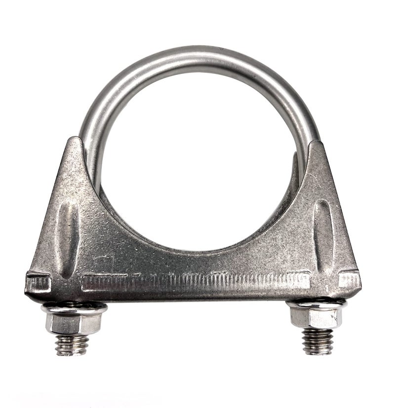 eLifecenter Heavy Duty 2.5 Inch Muffer Clamps Exhaust 2 1/2"" Stainless Steel U Bolt Clamp on Tip Pipes Connection - Image 1